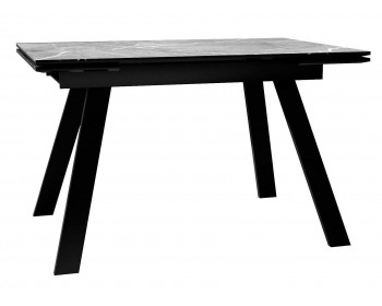 Обеденный стол DikLine SKL140 Керамика Серый мрамор/подье черное/опоры