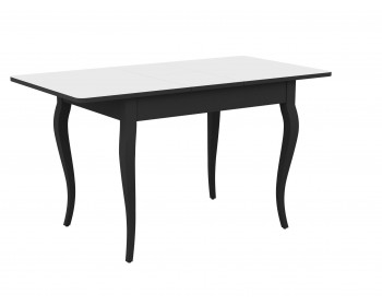 Обеденный стол DikLine M110 черный/стекло белое сатин optiwhite/опоры MC ч