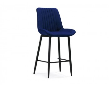 Седа велюр синий / черный Барный стул