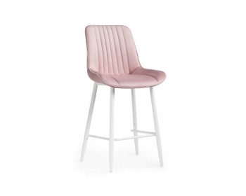 Седа велюр розовый / белый Барный стул