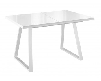 Обеденный стол DikLine ZBS120 стекло белое/ белый/Опоры белые