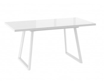Обеденный стол DikLine ZBS120 стекло белое/ белый/Опоры белые