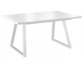 Обеденный стол DikLine ZBS140 стекло белое/ опоры белые
