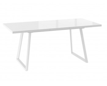 Обеденный стол DikLine ZBS140 стекло белое/ опоры белые