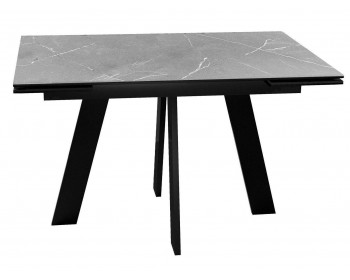 Обеденный стол DikLine SKM120 Керамика серый мрамор/подье черное/опоры