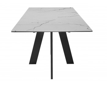 Кухонный стол DikLine SKM120 Керамика серый мрамор/подье черное/опоры