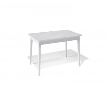Обеденный стол KENNER 1100 М белый/стекло белое глянец