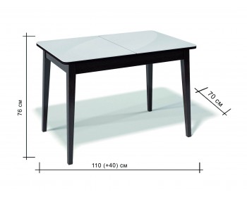 Обеденный стол KENNER 1100 С венге/стекло белое глянец