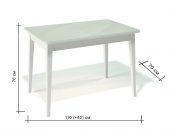 Обеденный стол KENNER 1100 С крем/стекло крем глянец