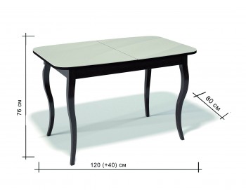 Стол KENNER 1200C венге/стекло крем глянец