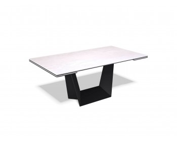 Обеденный стол KENNER KM1600 черный/керамика белая