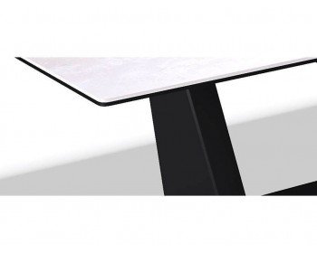 Обеденный стол KENNER KM1600 черный/керамика белая