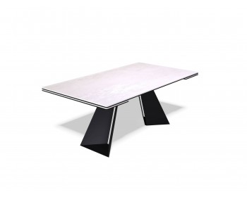 Обеденный стол KENNER KP1600 черный/керамика белая