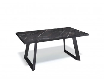 Обеденный стол KENNER PL1400 черный/стекло камень черный