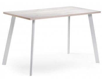 Обеденный стол Тринити Лофт 140 25 мм юта / белый матовый деревянный
