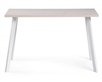 Обеденный стол Тринити Лофт 140 25 мм юта / белый матовый деревянный