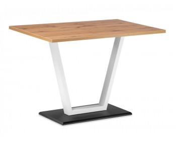 Кухонный стол Мичиган Лофт 110х70 25 мм дуб вотан / белый матовый деревян