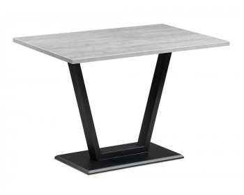 Обеденный стол Мичиган Лофт 110х70 25 мм бетон / черный матовый деревянный