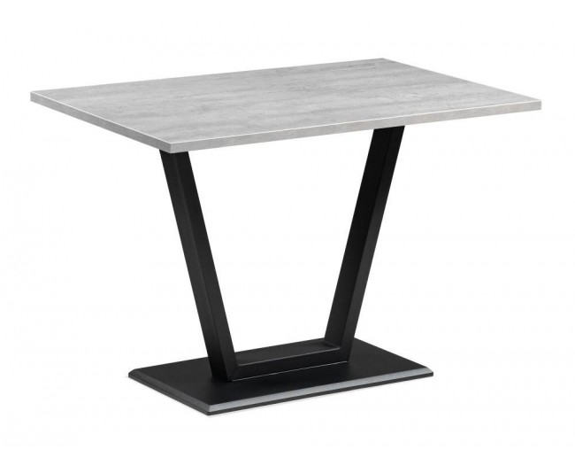 Мичиган Лофт 110х70 25 мм бетон / черный матовый Стол деревянный фото