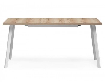 Обеденный стол Колон Лофт 120 25 мм дуб делано светлый / матовый белый дер