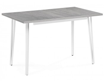 Кухонный стол Денвер Лофт 120 25 мм бетон / матовый белый деревянный