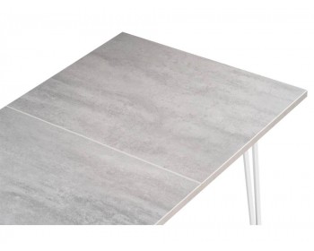 Денвер Лофт 120 25 мм бетон / матовый белый Стол деревянный