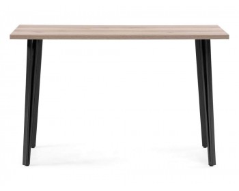 Обеденный стол Денвер Лофт 120 25 мм дуб светлый делано / черный матовый д