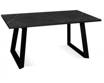 Кухонный стол DikLine ZLS140 мрамор черный глянец/ черный/jопоры черные