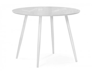 Обеденный стол Абилин 90х76 ультра белое стекло / белый матовый стеклянный