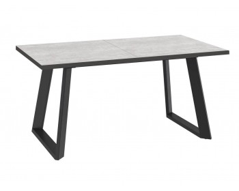 Кухонный стол DikLine ZL140 хромикс белый/ черный/опоры черные