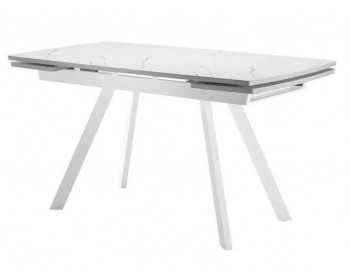 Обеденный стол Dikline US120 мрамор ультра белый сатин/опоры белые