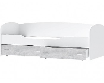 Кровать Бриз-2 80х190 (Белый / Цемент светлый)