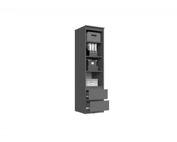 Распашной шкаф Челси Пенал (Белый глянец, Дуб Сонома)