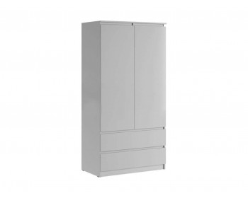 Распашной шкаф Челси 2-х створчатый комбинированный (Белый глянец, Белый)