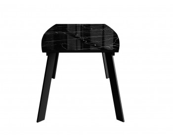 Кухонный стол DikLine XLS160 мрамор черный глянец/ черный / опоры черные