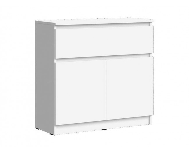 Челси Комод 800 (1 ящик 2 двери) (Белый глянец, Белый) фото