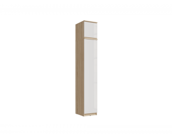 Шкаф-пенал Челси 1 створка + антресоль 400 (Белый глянец, Белый)