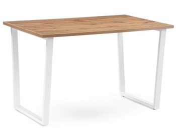 Кухонный стол Лота Лофт 140 25 мм дуб вотан / белый матовый деревянный