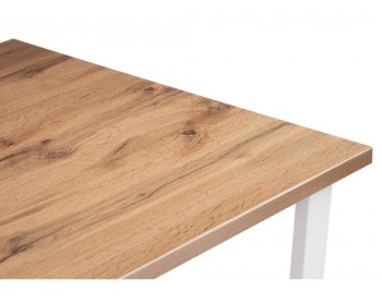 Кухонный стол Лота Лофт 140 25 мм дуб вотан / белый матовый деревянный