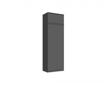Челси Шкаф 2-х створчатый платяной + антресоль к шкафу 800 (Графит, Графит)