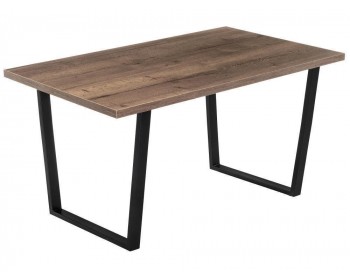 Кухонный стол Эльпатия 130 дуб велингтон / черный матовый деревянный