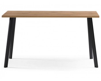 Кухонный стол Тринити Лофт 140 25 мм дуб вотан / черный матовый деревянны