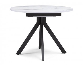 Обеденный стол Бетина мрамор белый / черный деревянный