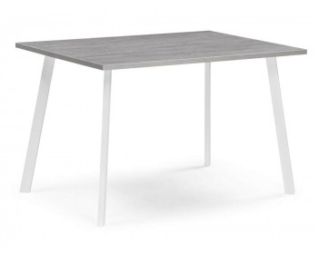 Обеденный стол Тринити Лофт 120х80х75 25 мм бетон / белый матовый деревянн