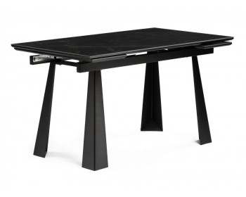 Обеденный стол Бэйнбрук 140х80х76 черный мрамор / черный деревянный