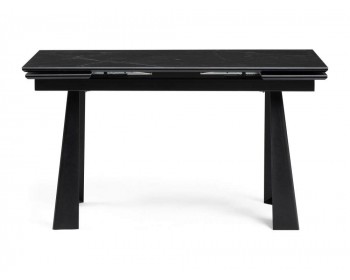 Обеденный стол Бэйнбрук 140х80х76 черный мрамор / черный деревянный