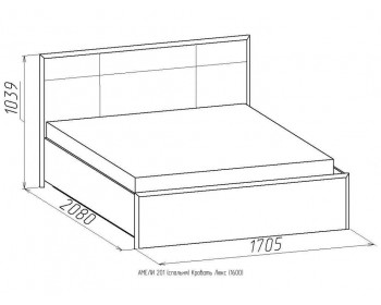 Кровать с ортопедическим основанием (металл) Амели 201 Люкс 160х200, д