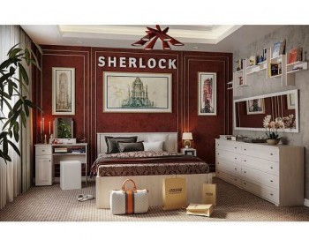 Комплектующие Спальня Sherlock. 1, ясень светлый
