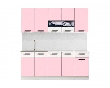 Кухонный гарнитур ЛДСП Рио 2000 (Розовый, Белый)
