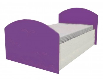 Кровать Юниор-2 Детская 80, металлик (Фиолетовый металлик, Дуб б
